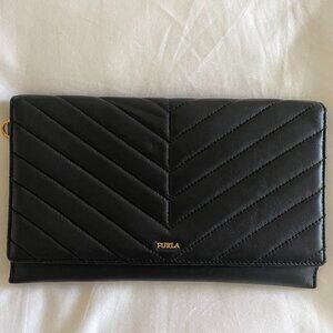 Furla Black Quilted Clutch
